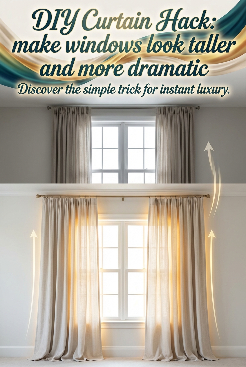 DIY Curtain Hack: make windows look taller and more dramatic - photo 2