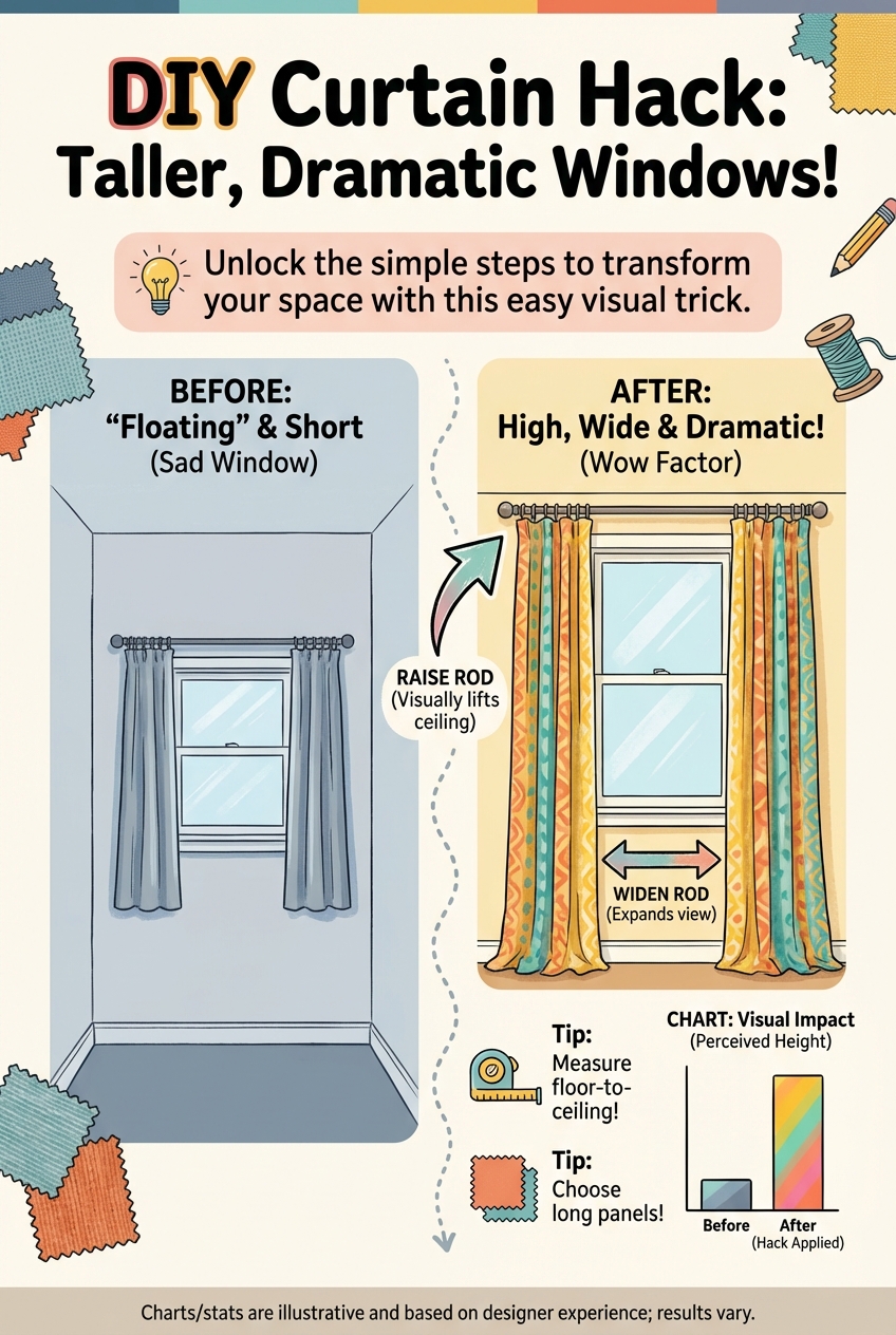 DIY Curtain Hack: make windows look taller and more dramatic - photo 4