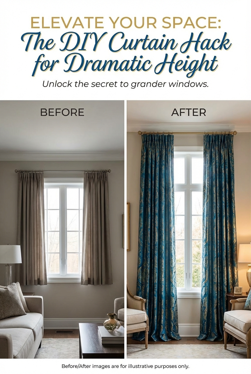 DIY Curtain Hack: make windows look taller and more dramatic - photo 5
