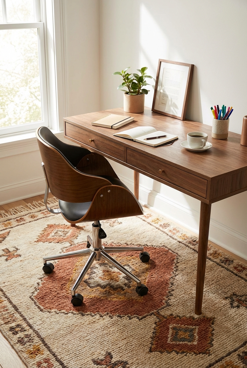 Pen Pals Office Rug Ideas: Cozy Texture Under a Desk