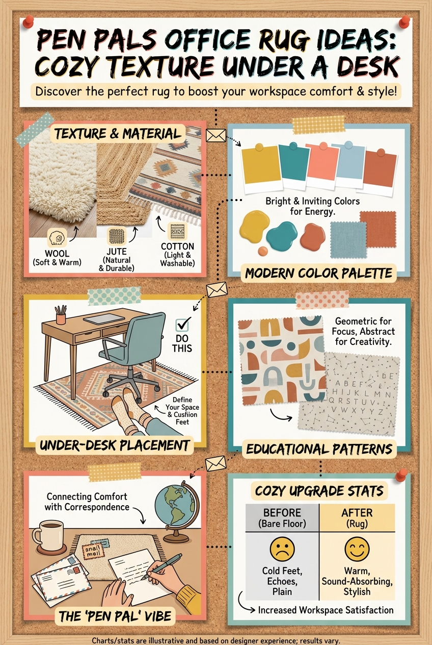 Pen Pals Office Rug Ideas: Cozy Texture Under a Desk - photo 4