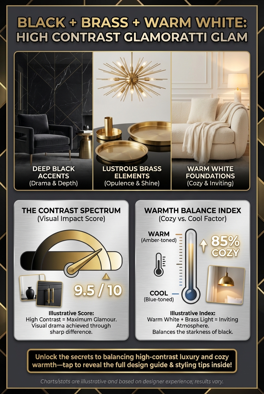 Black + Brass + Warm White: High Contrast Glamoratti Glam - photo 3