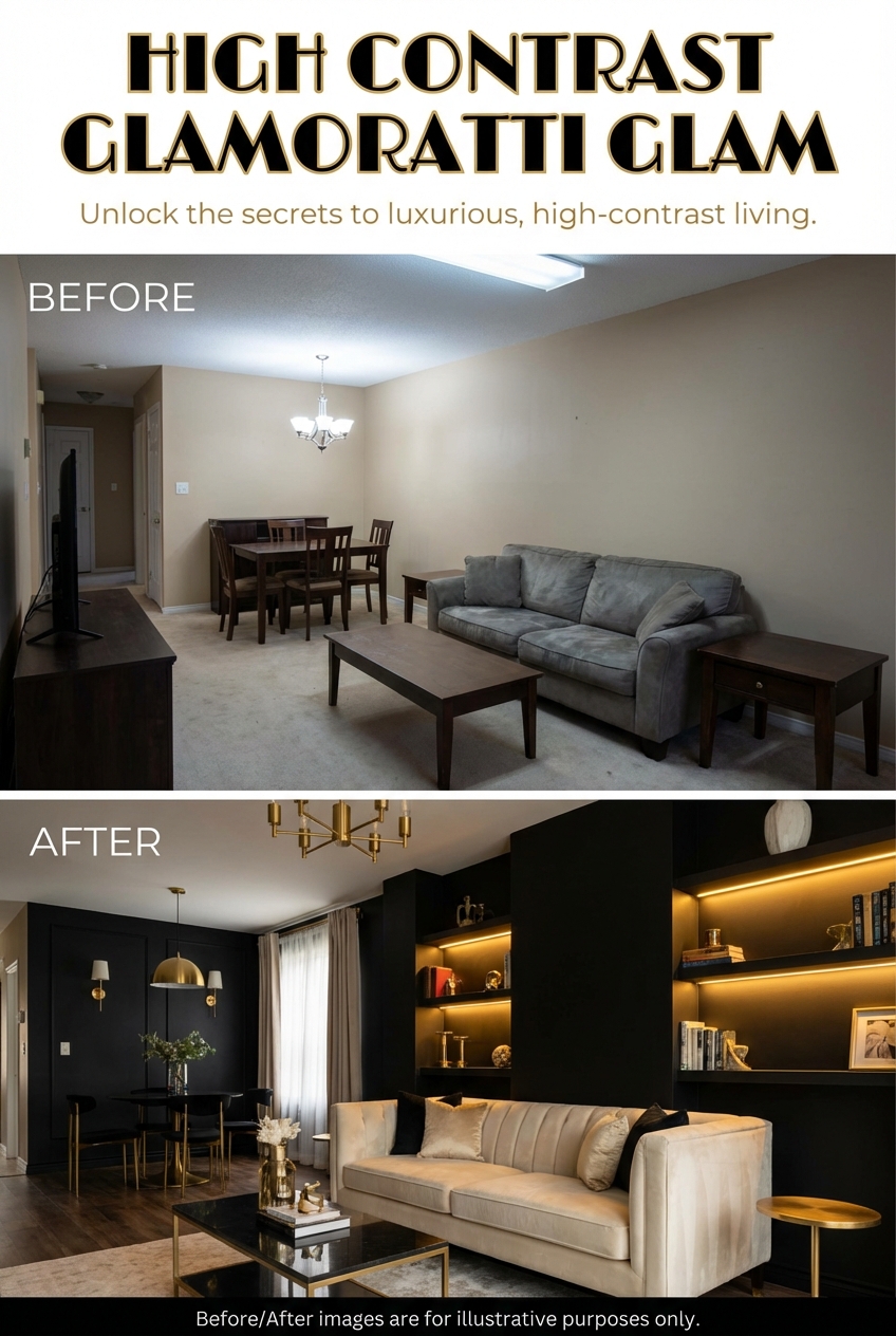 Black + Brass + Warm White: High Contrast Glamoratti Glam - photo 5