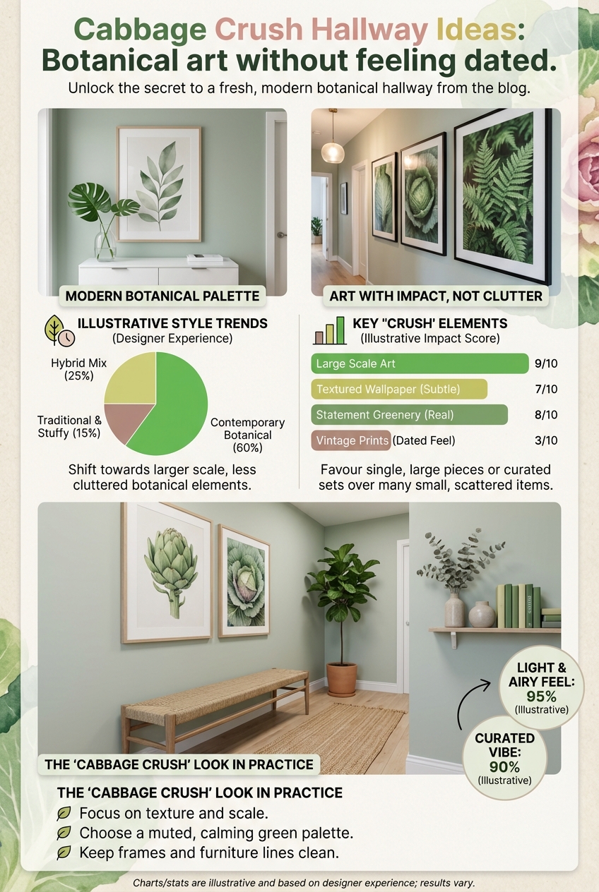 Cabbage Crush Hallway Ideas: Botanical art without feeling dated - photo 3