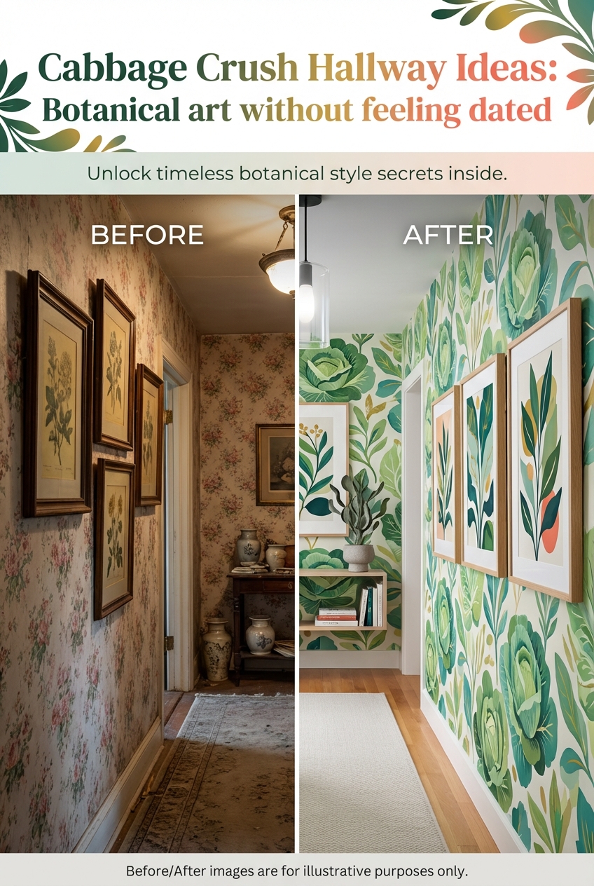 Cabbage Crush Hallway Ideas: Botanical art without feeling dated - photo 5