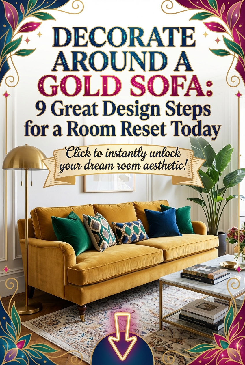 Decorate Around a Gold Sofa Great Design (room Reset): 9 Steps You Can Use Today - photo 2