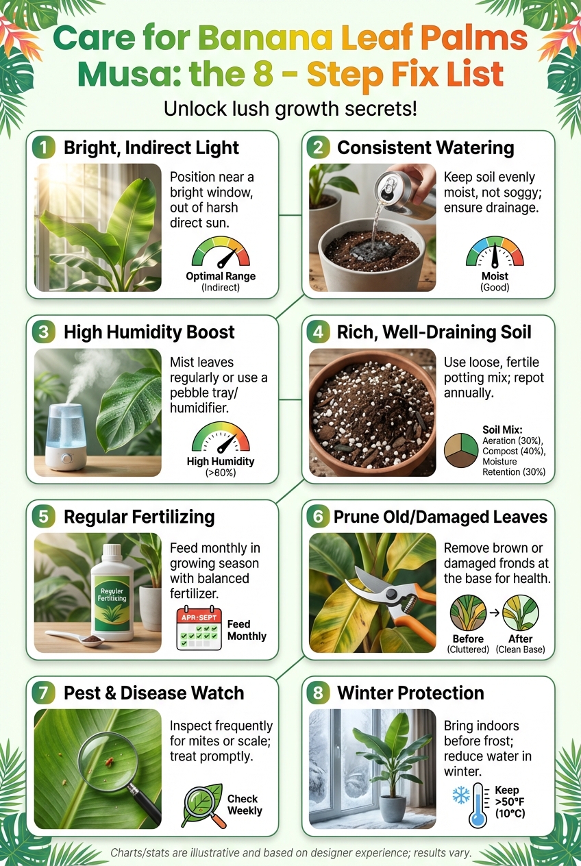 Care for Banana Leaf Palms Musa: the 8 – Step Fix List - photo 3