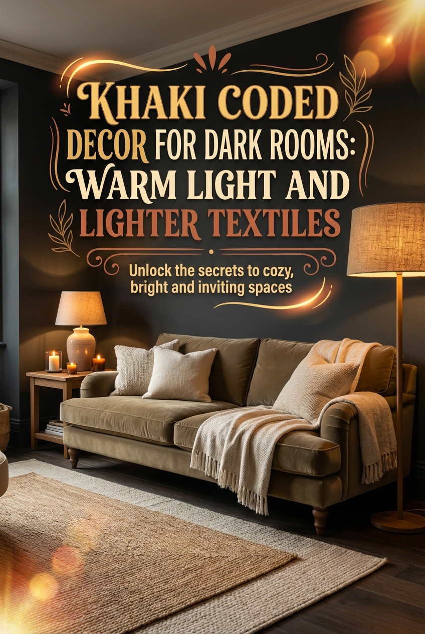Khaki Coded Decor for Dark Rooms: warm light and lighter textiles - photo 2