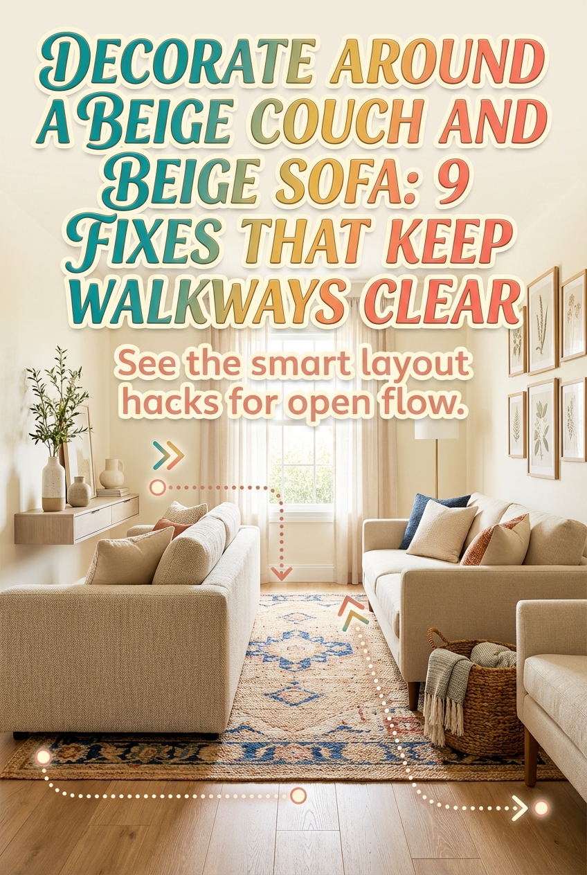 Decorate Around a Beige Couch and Beige Sofa: 9 Fixes That Keep Walkways Clear - photo 2