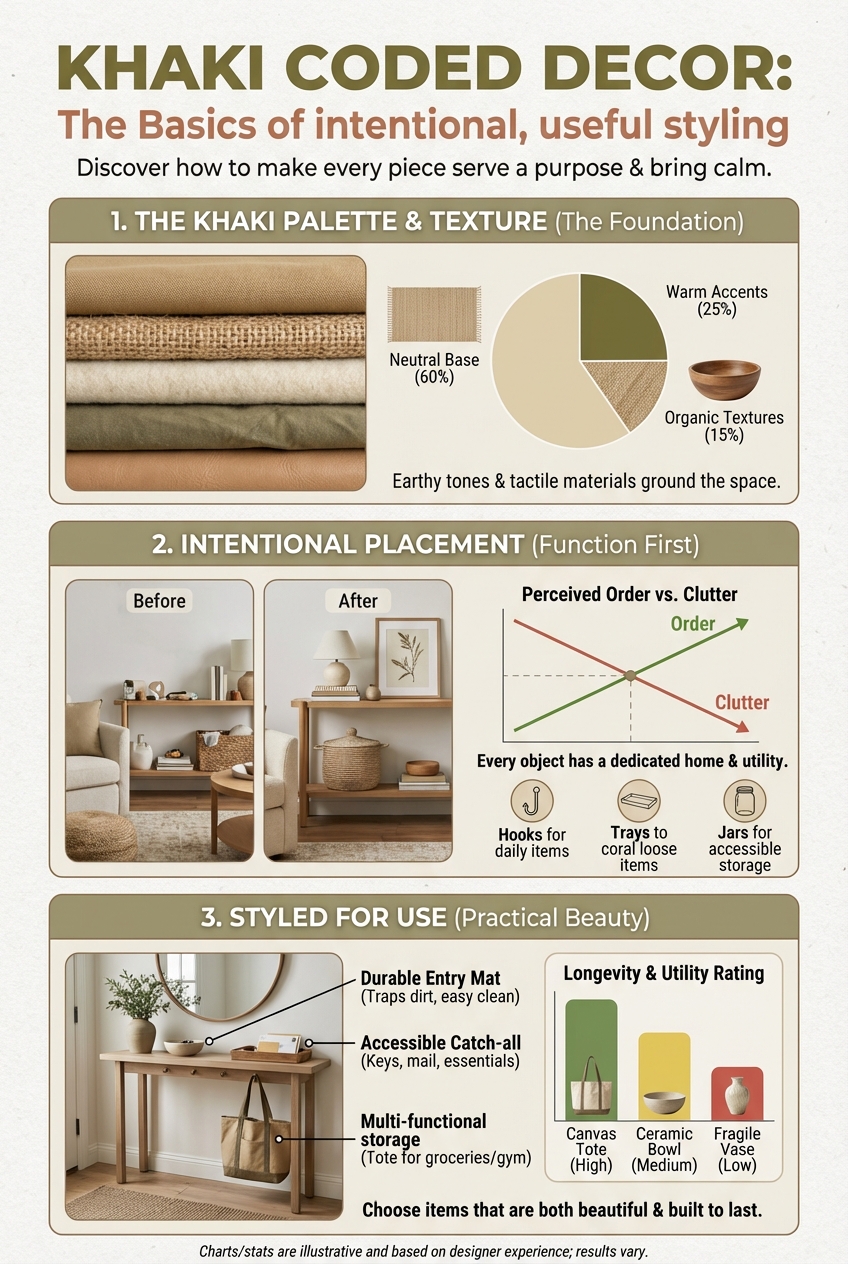 Khaki Coded Decor: The Basics of intentional, useful styling - photo 3