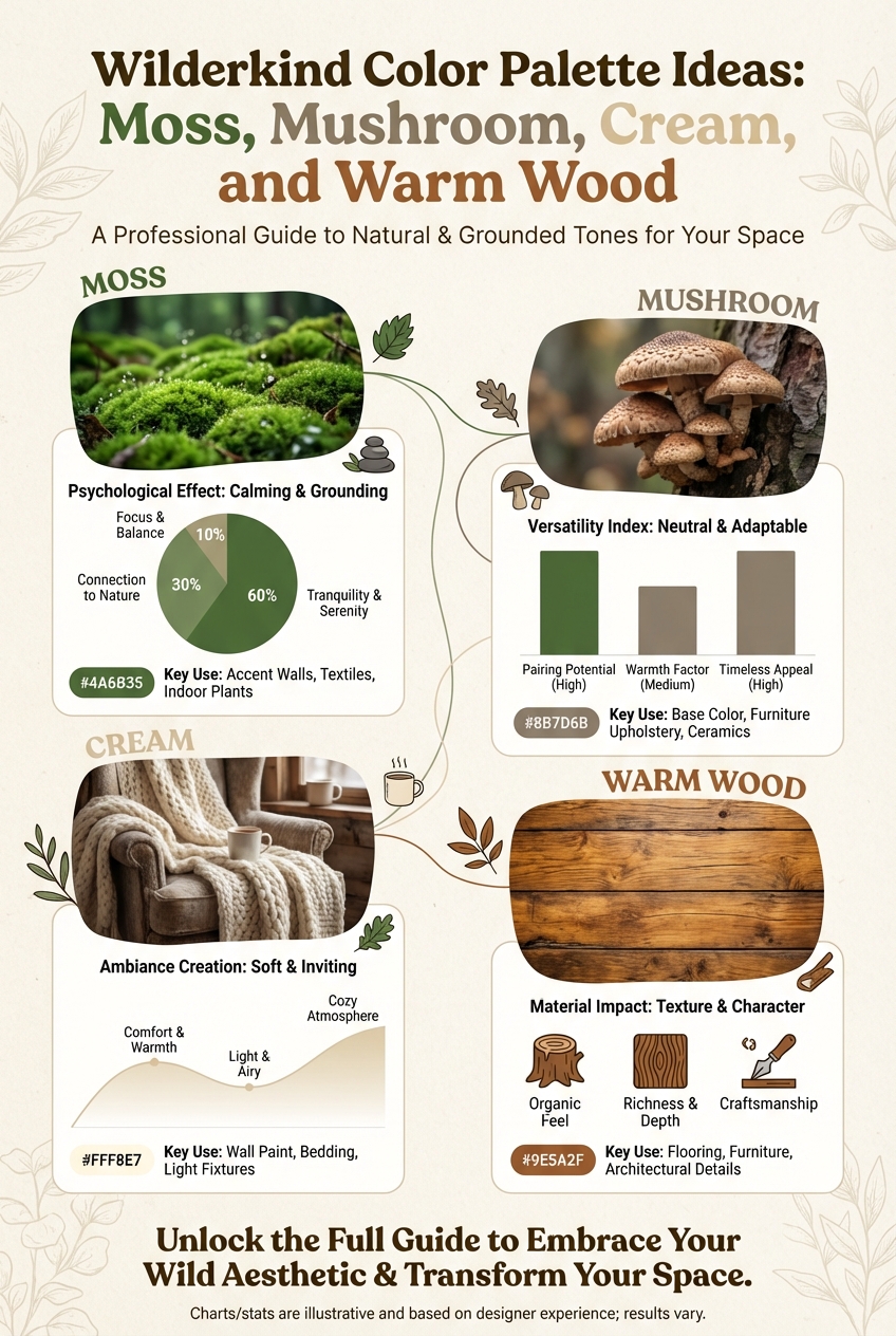 Wilderkind Color Palette Ideas: Moss, Mushroom, Cream, and Warm Wood - photo 3