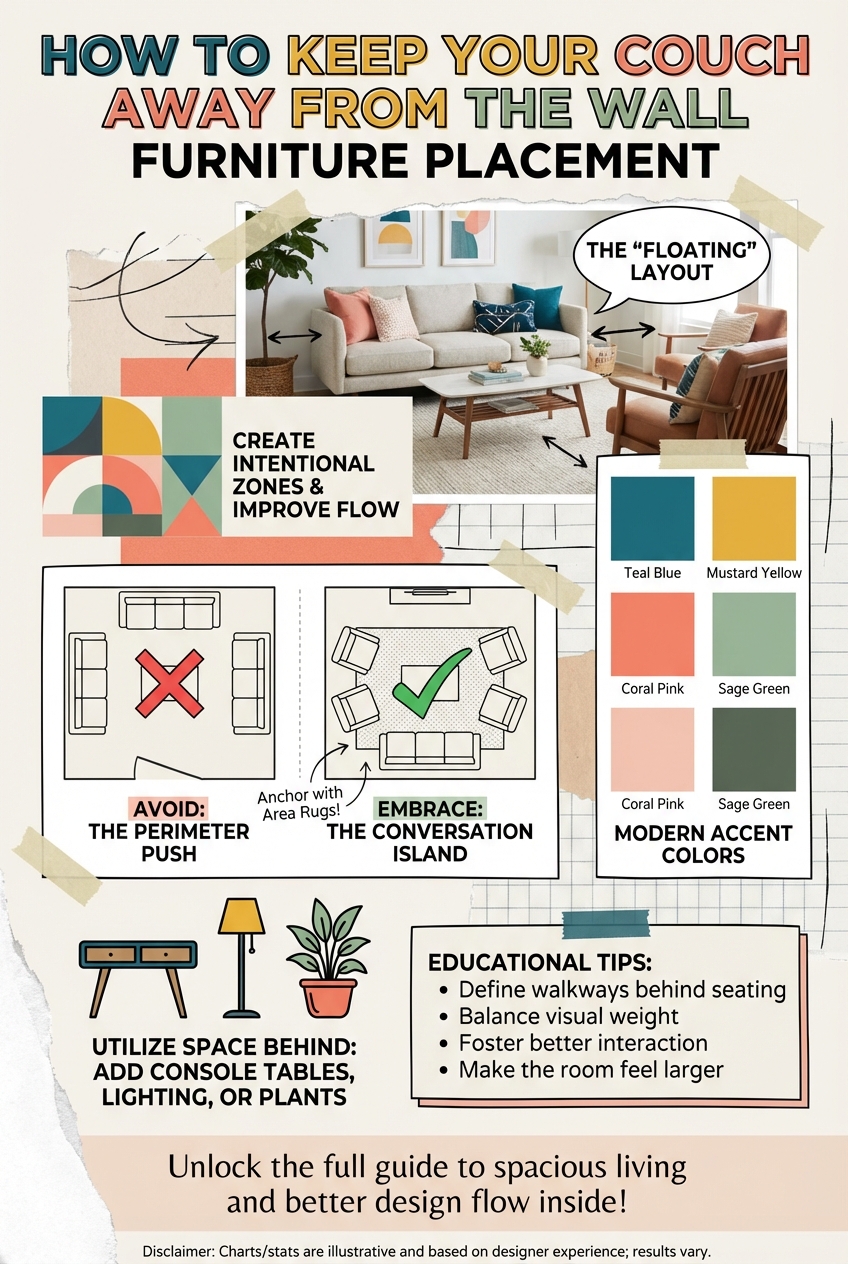 How to Keep Your Couch Away from the Wall Furniture Placement - photo 4