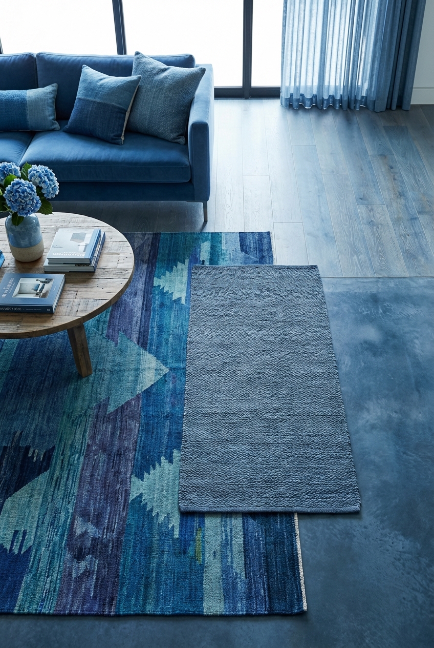 Cool Blue Flooring Ideas: Rugs and Finishes That Support the Palette