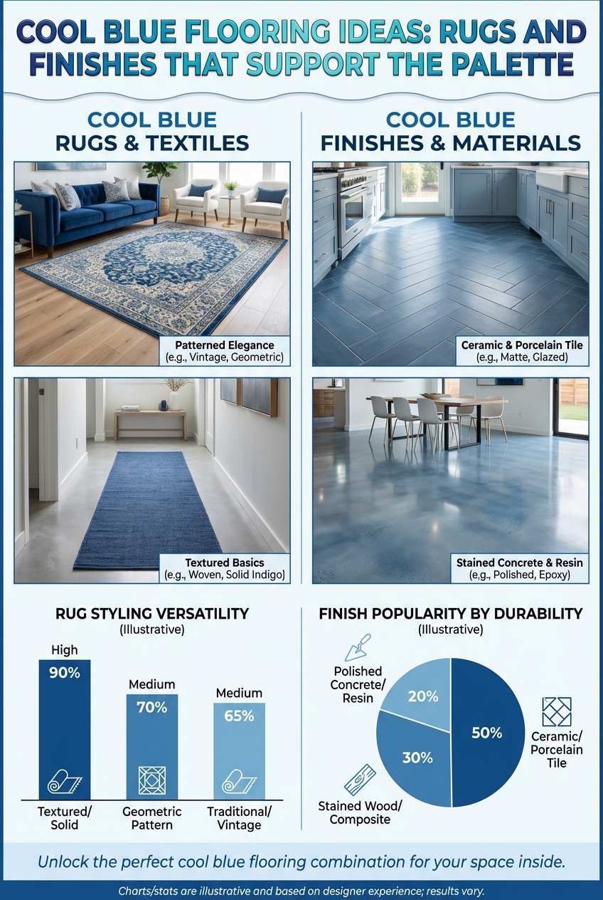 Cool Blue Flooring Ideas: Rugs and Finishes That Support the Palette - photo 3