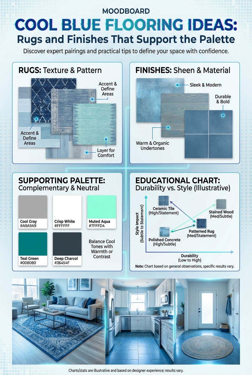 Cool Blue Flooring Ideas: Rugs and Finishes That Support the Palette - photo 4