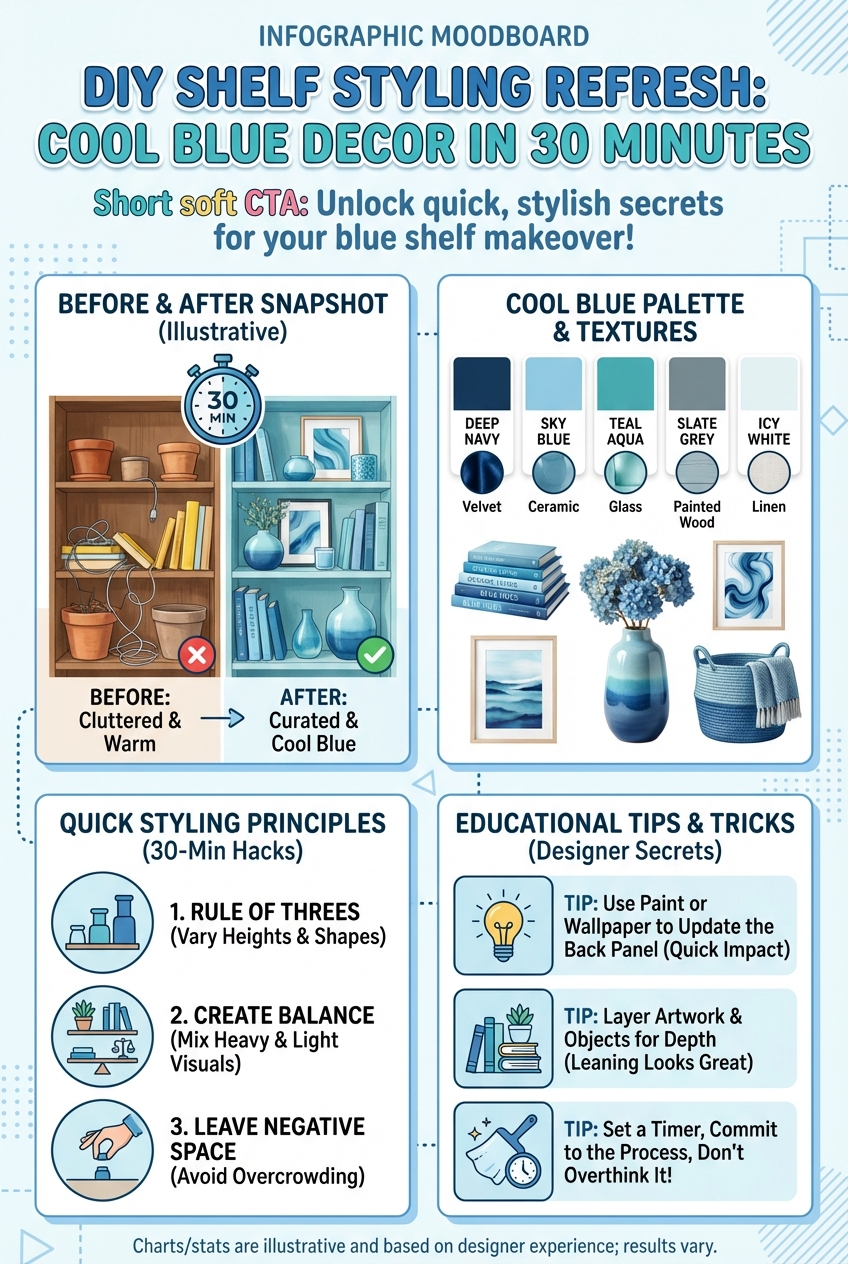 DIY Shelf Styling Refresh: Cool Blue Decor in 30 Minutes - photo 4