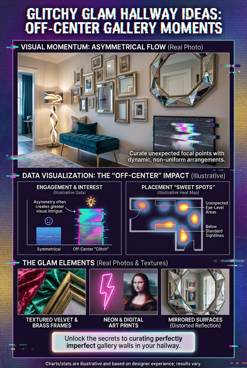 Glitchy Glam Hallway Ideas: Off-Center Gallery Moments - photo 3