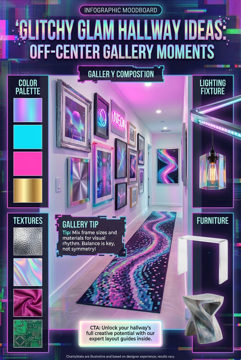 Glitchy Glam Hallway Ideas: Off-Center Gallery Moments - photo 4