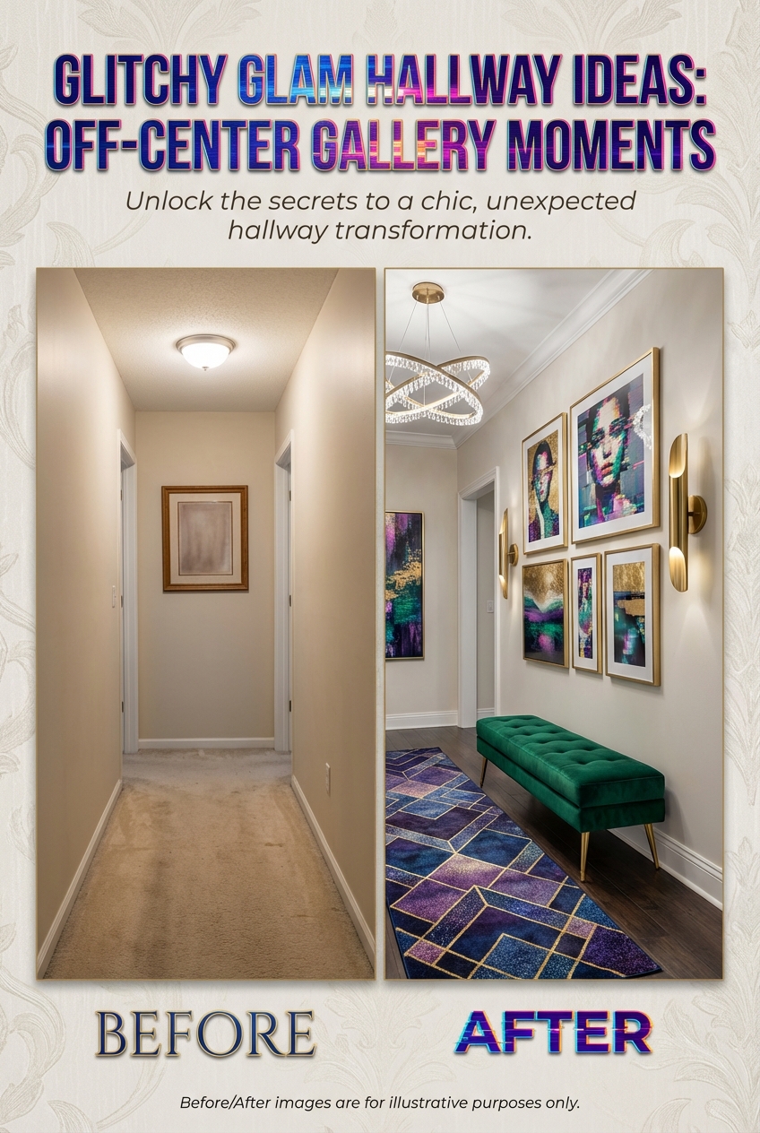 Glitchy Glam Hallway Ideas: Off-Center Gallery Moments - photo 5