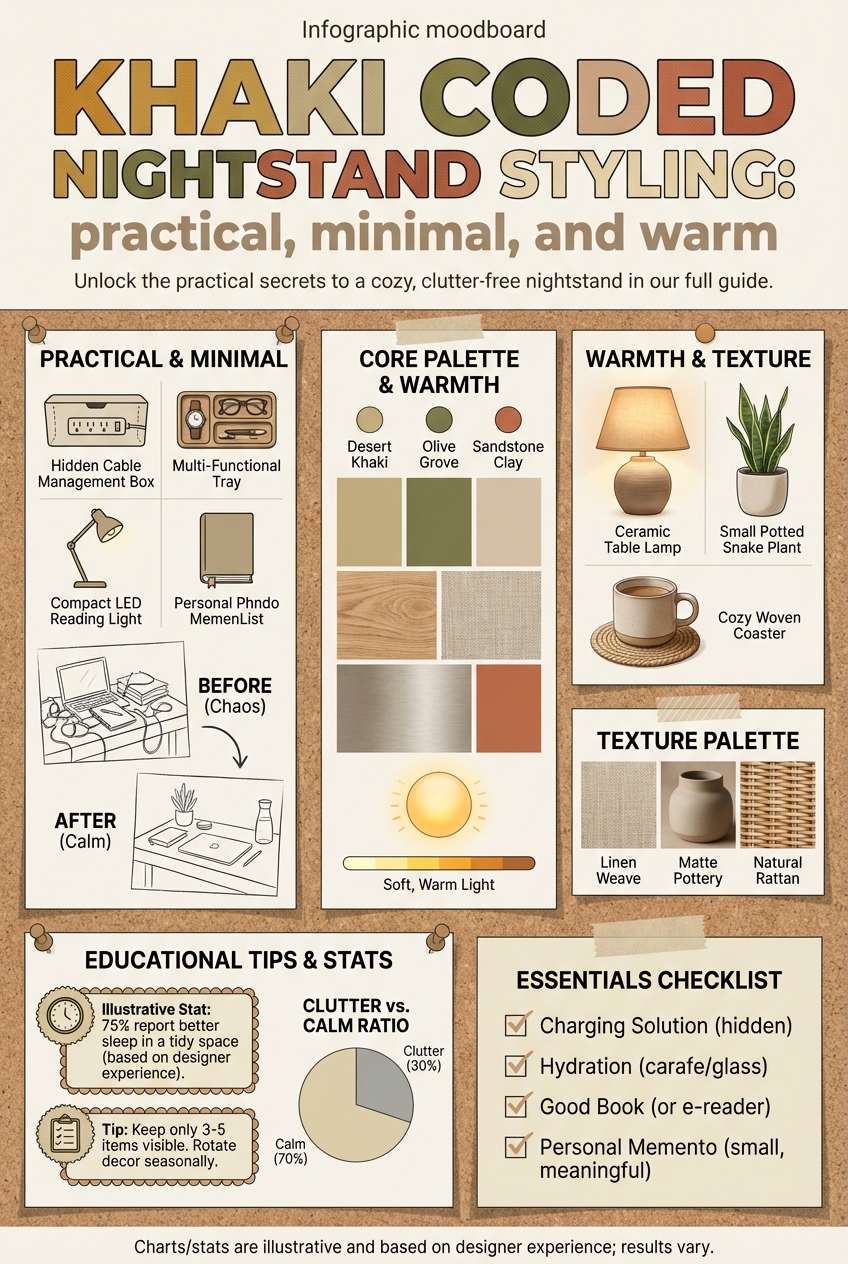 Khaki Coded Nightstand Styling: practical, minimal, and warm - photo 4