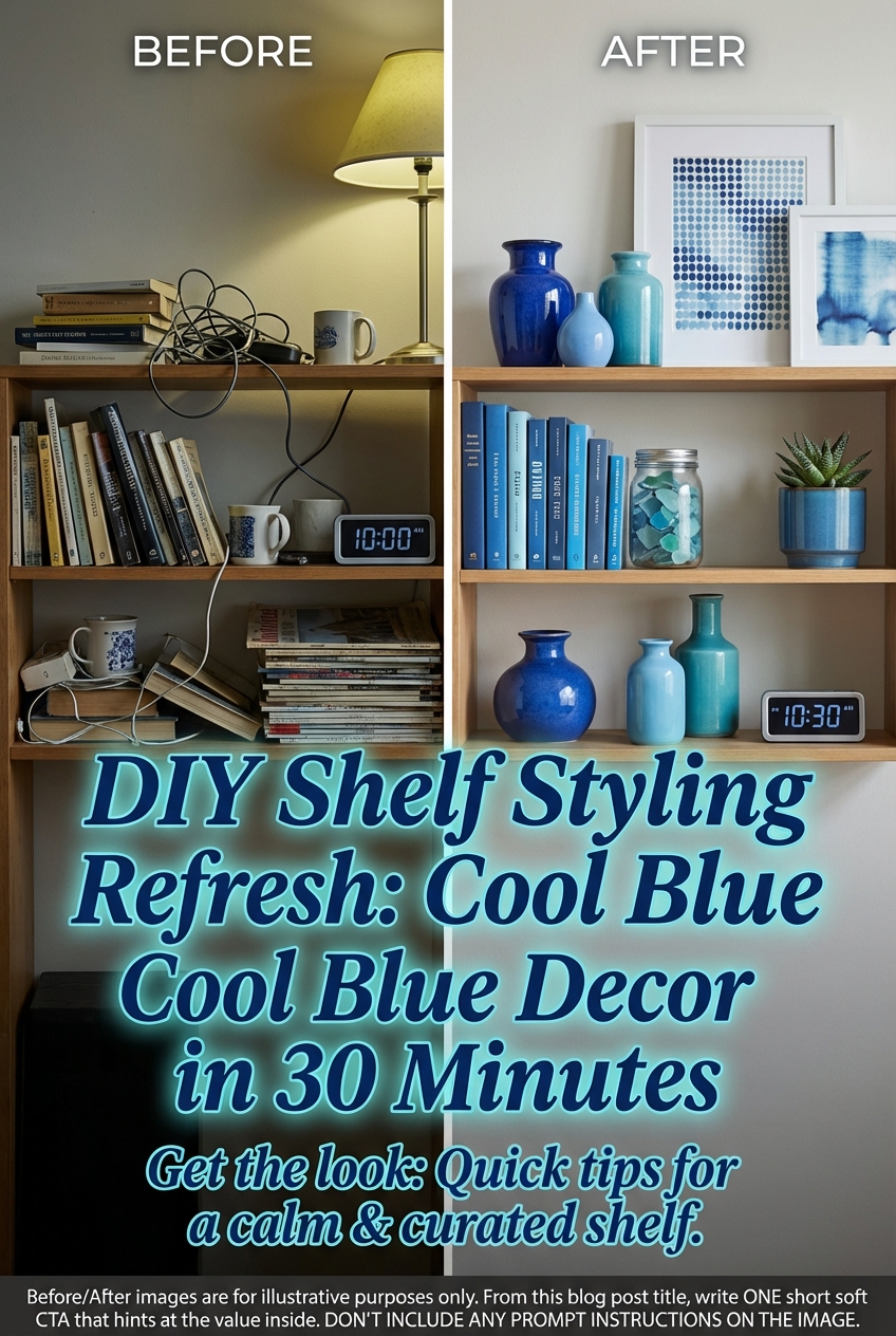 DIY Shelf Styling Refresh: Cool Blue Decor in 30 Minutes - photo 5