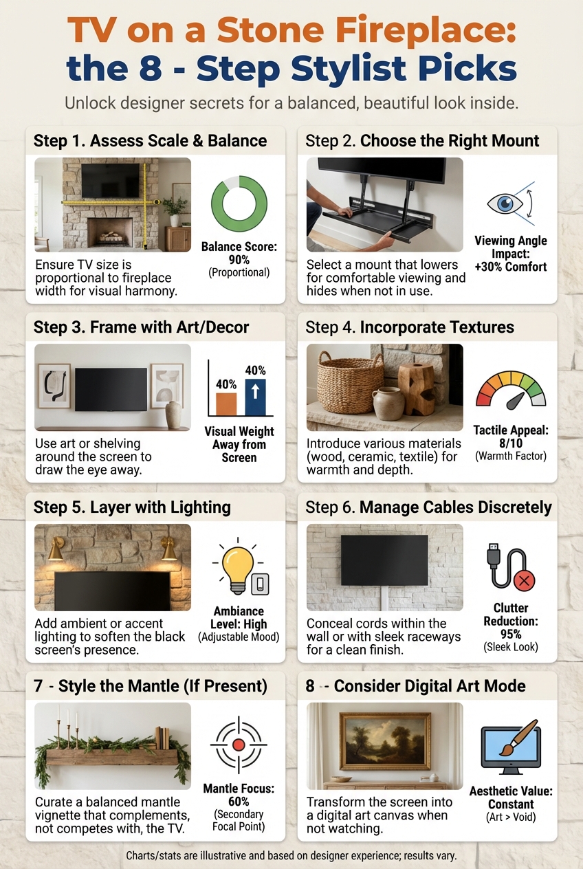TV on a Stone Fireplace: the 8 – Step Stylist Picks - photo 3