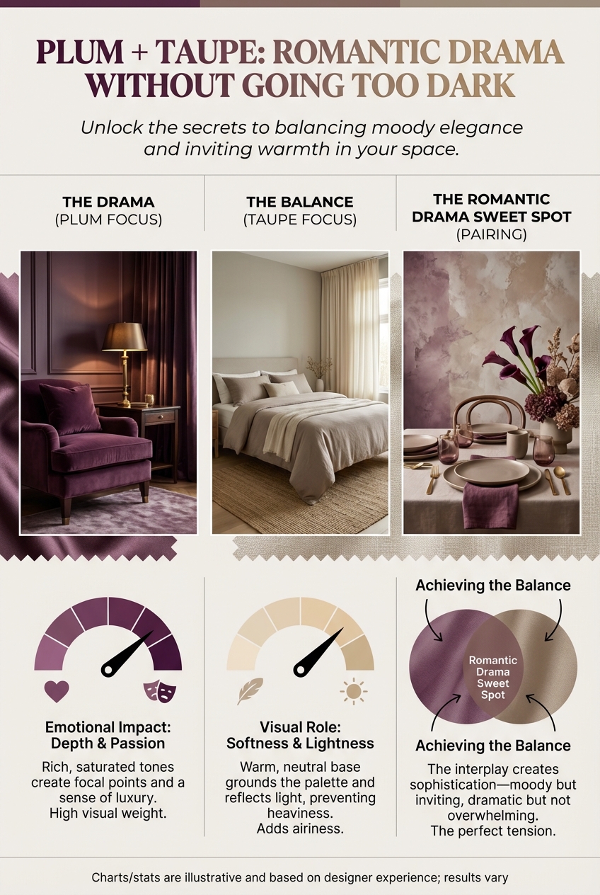 Plum + Taupe: Romantic Drama Without Going Too Dark - photo 3