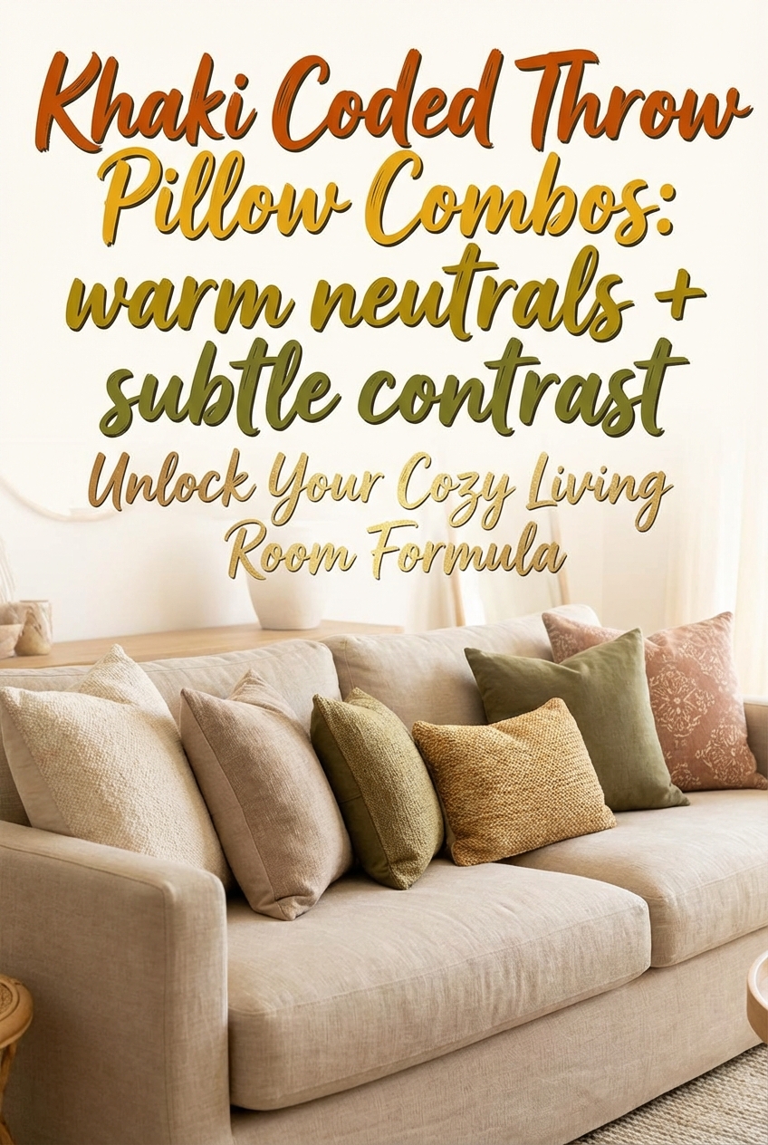 Khaki Coded Throw Pillow Combos: warm neutrals + subtle contrast - photo 2