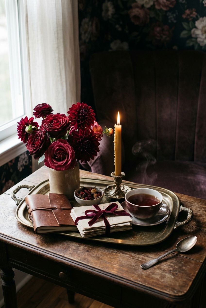 How to Style a Tray for a Moody, Romantic Look