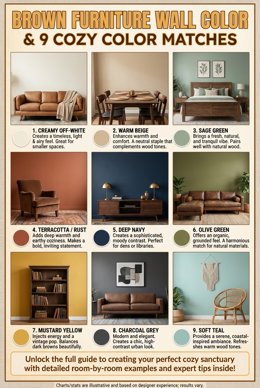 Brown Furniture Wall Color and – 9 Cozy Color Matches - photo 3