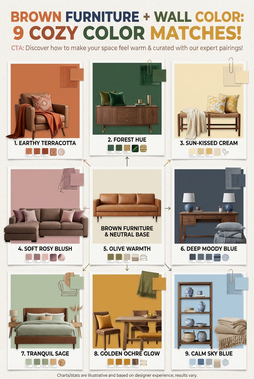 Brown Furniture Wall Color and – 9 Cozy Color Matches - photo 4