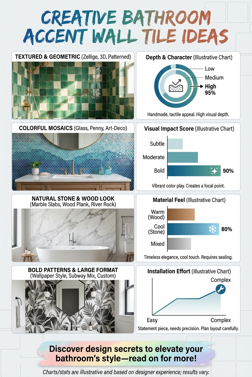 Creative Bathroom Accent Wall Tile Ideas - photo 3