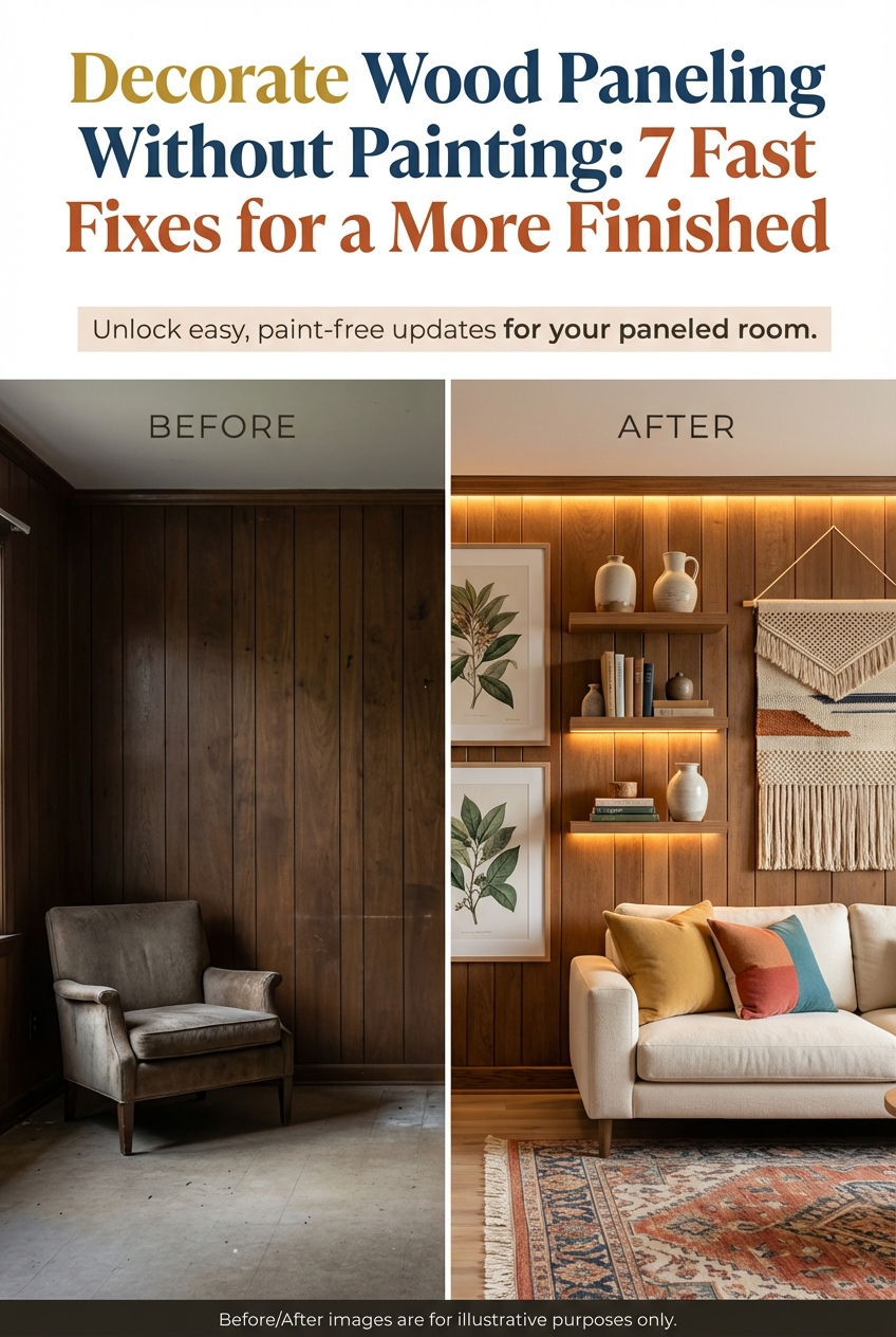 Decorate Wood Paneling Without Painting: 7 Fast Fixes for a More Finished Space - photo 5