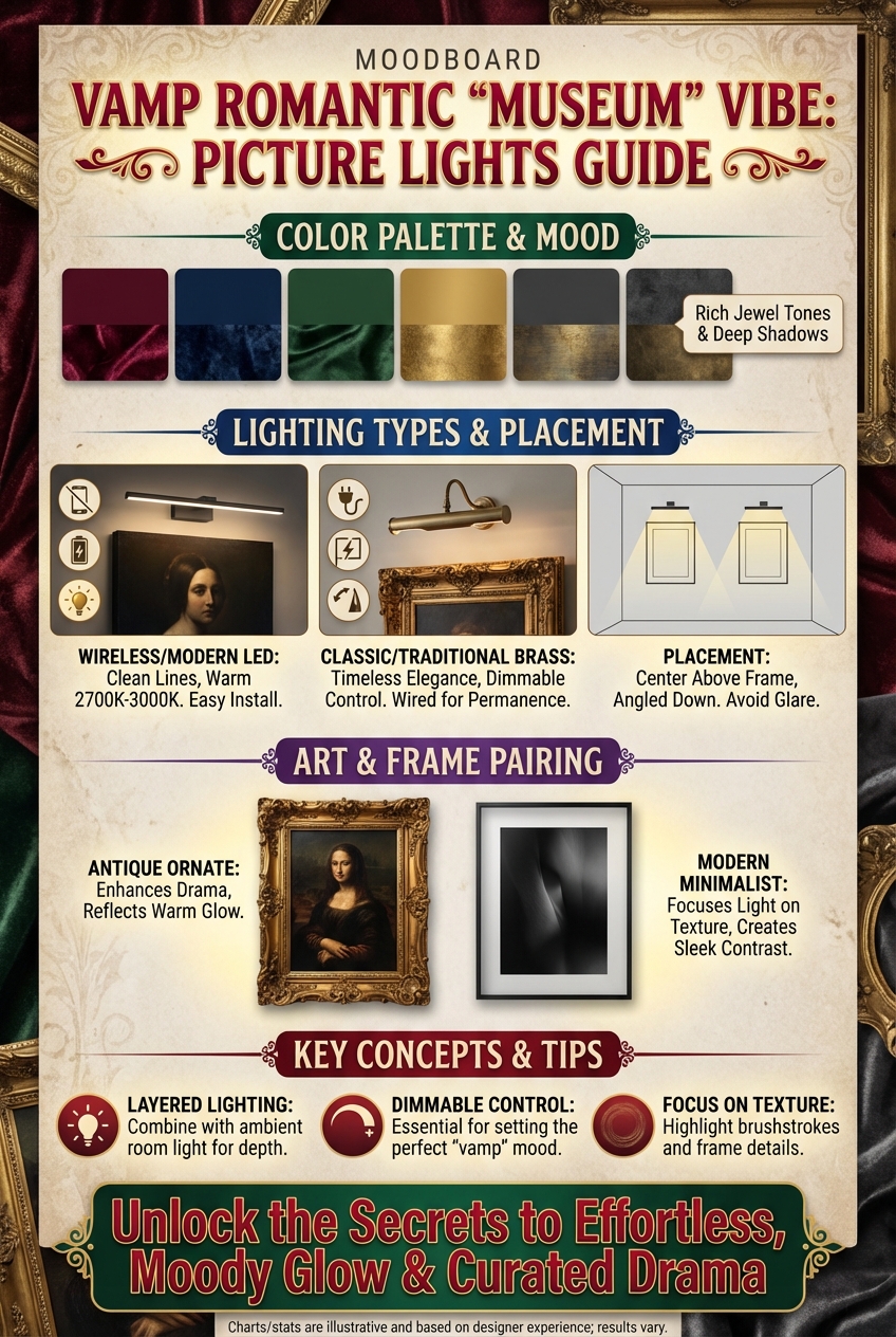 How to Use Picture Lights for a Vamp Romantic “museum” vibe - photo 4