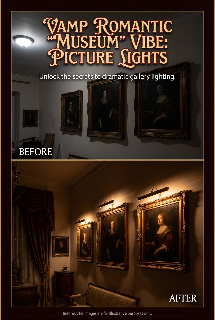 How to Use Picture Lights for a Vamp Romantic “museum” vibe - photo 5