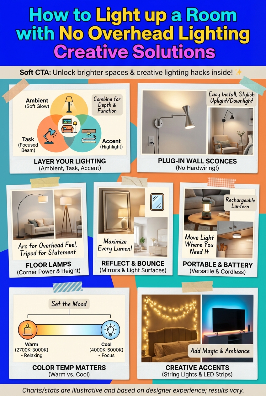How to Light up a Room with No Overhead Lighting Creative Solutions - photo 4