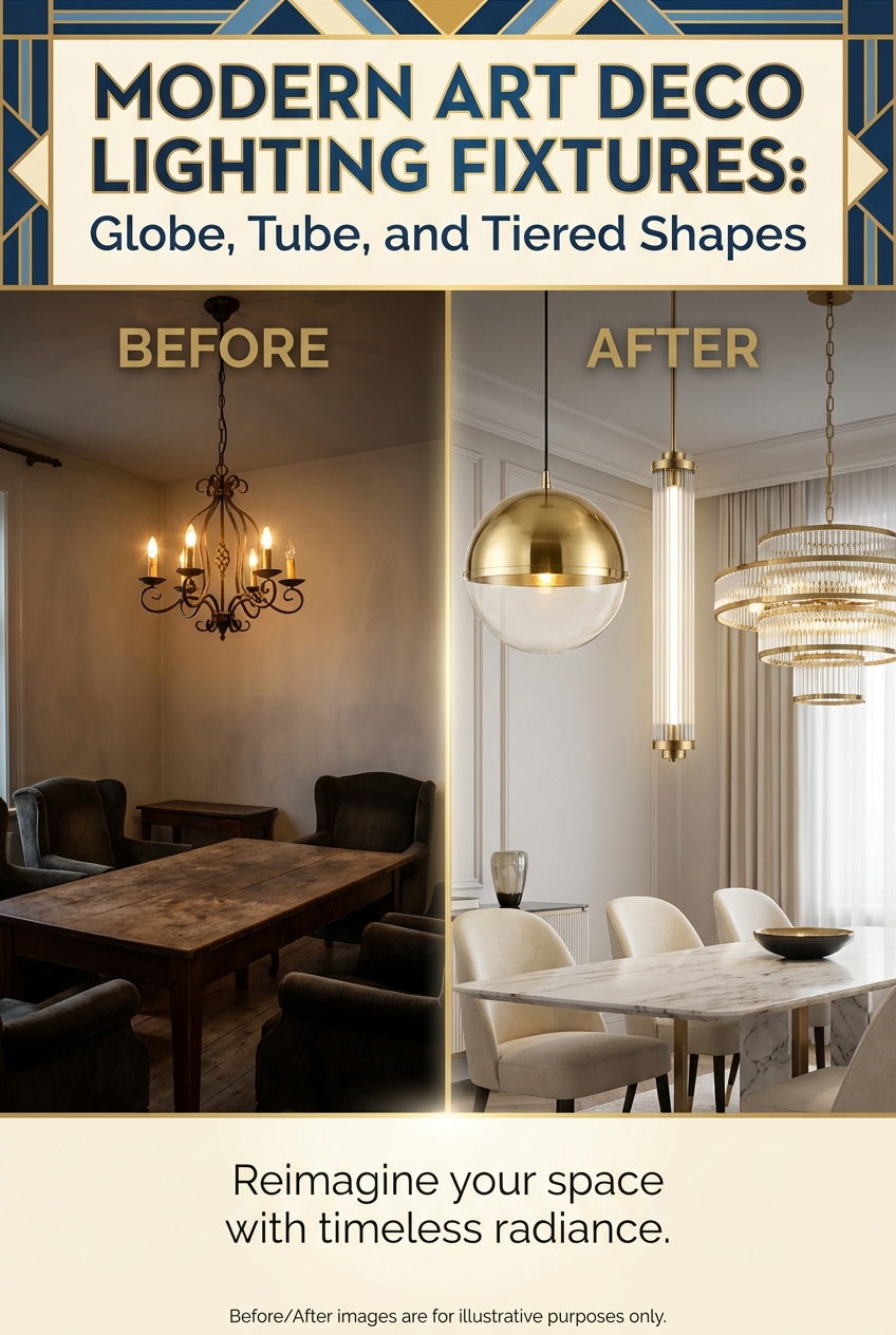 Modern Art Deco Lighting Fixtures: Globe, Tube, and Tiered Shapes - photo 5