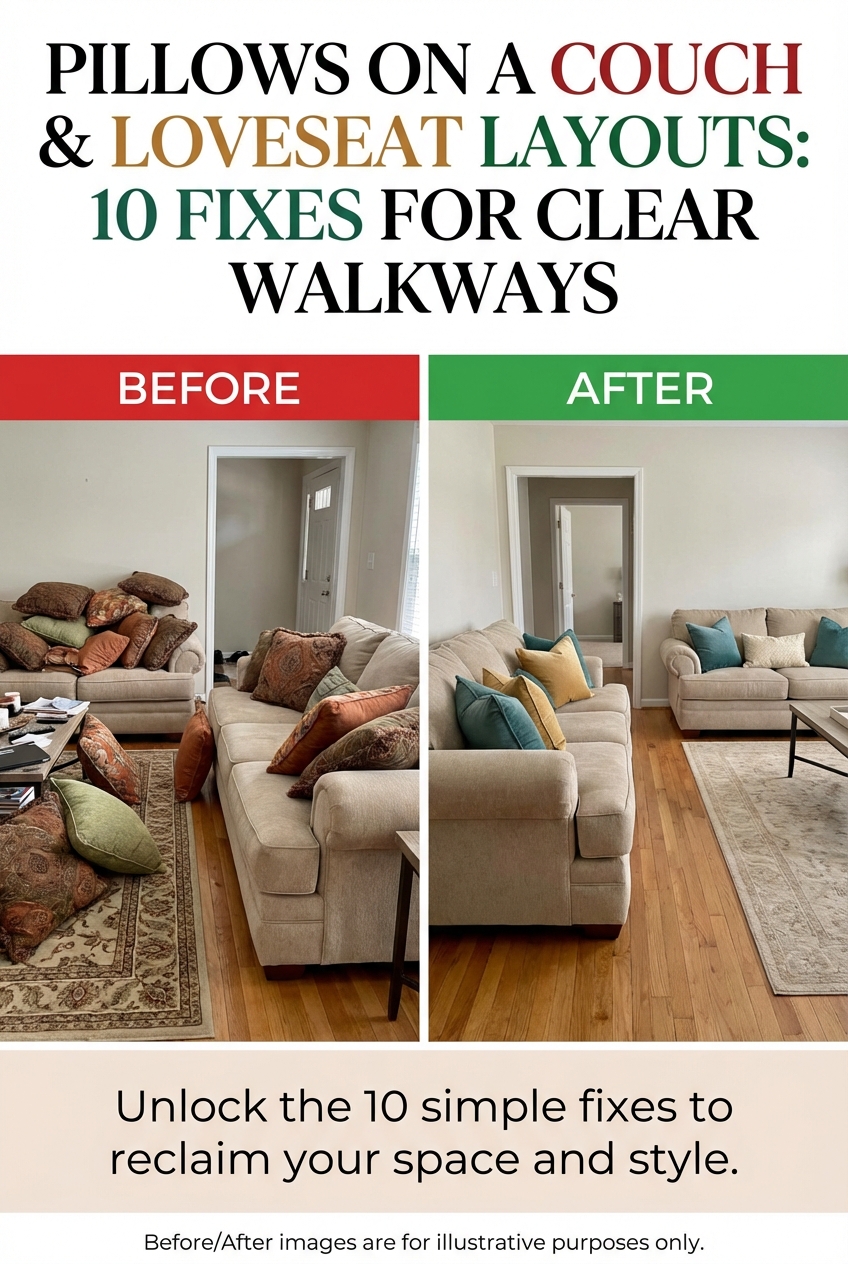Pillows on a Couch and Loveseat Layouts: 10 Fixes That Keep Walkways Clear - photo 5
