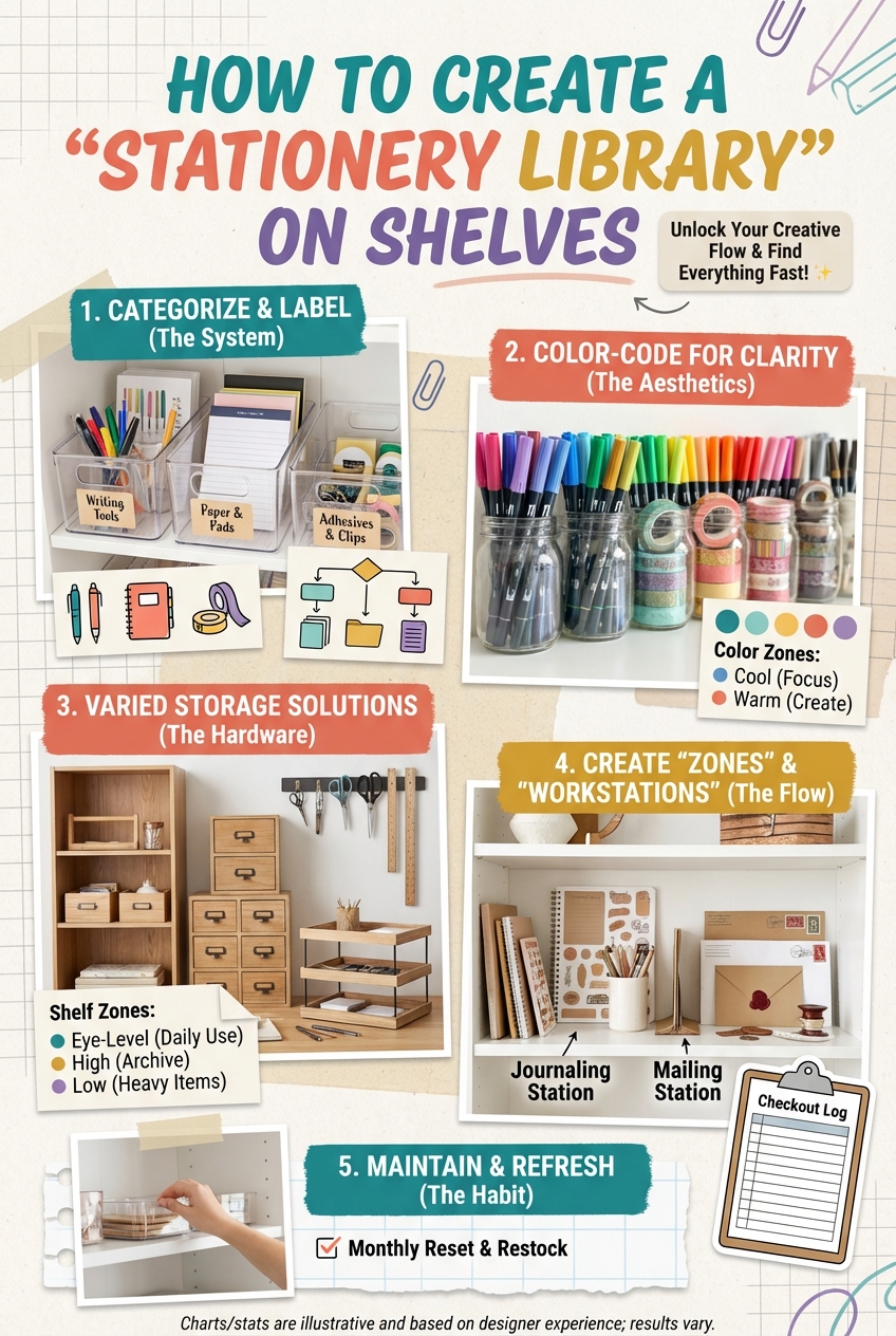 How to Create a “Stationery Library” on Shelves - photo 4