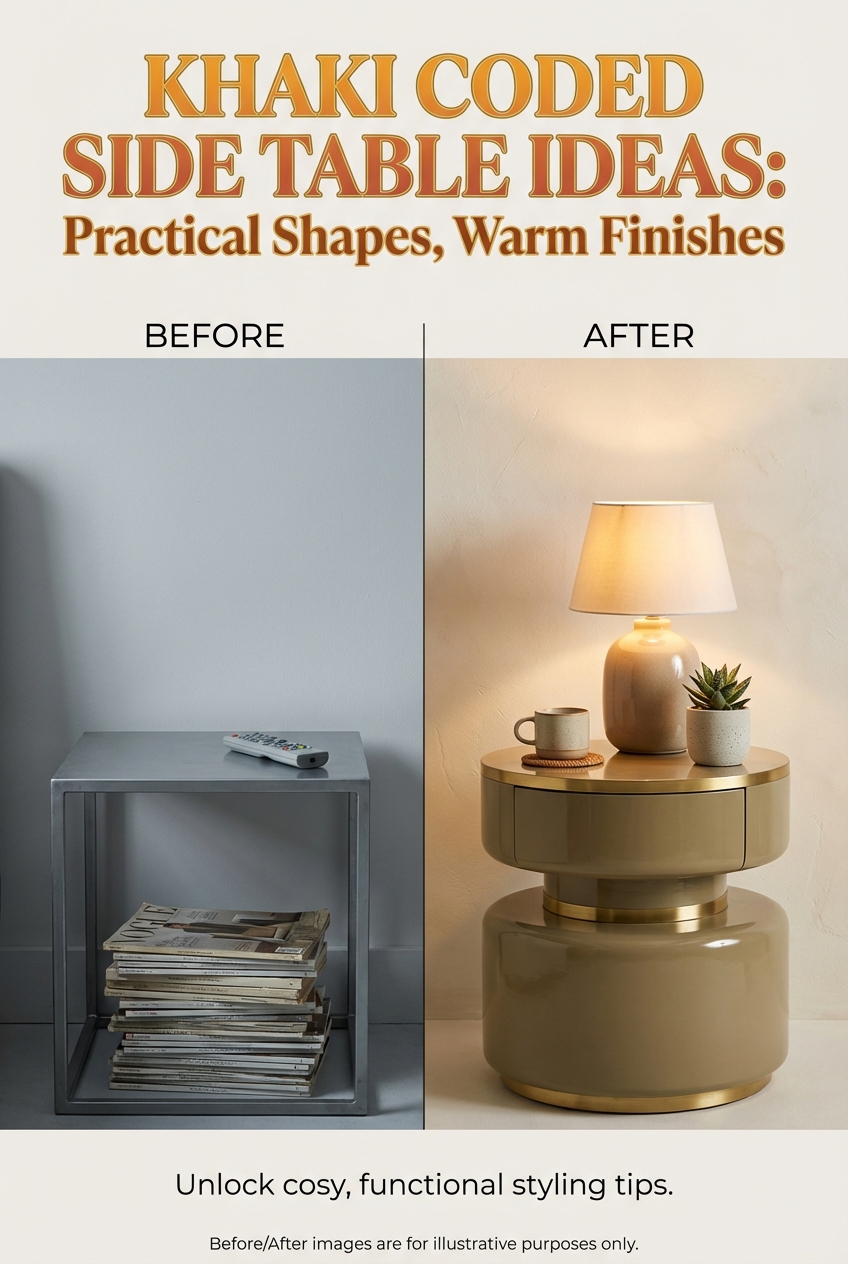 Khaki Coded Side Table Ideas: practical shapes with warm finishes - photo 5