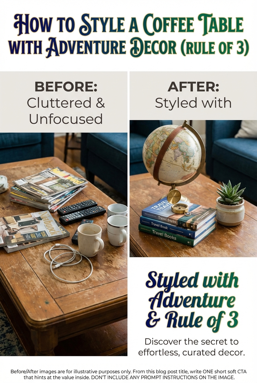 How to Style a Coffee Table with Adventure Decor (Rule of 3) - photo 5