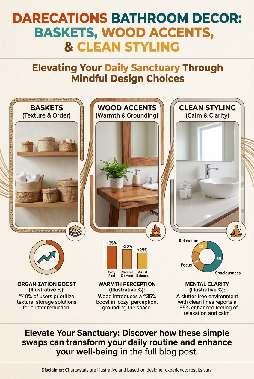 Darecations Bathroom Decor: baskets, wood accents, and clean styling - photo 3