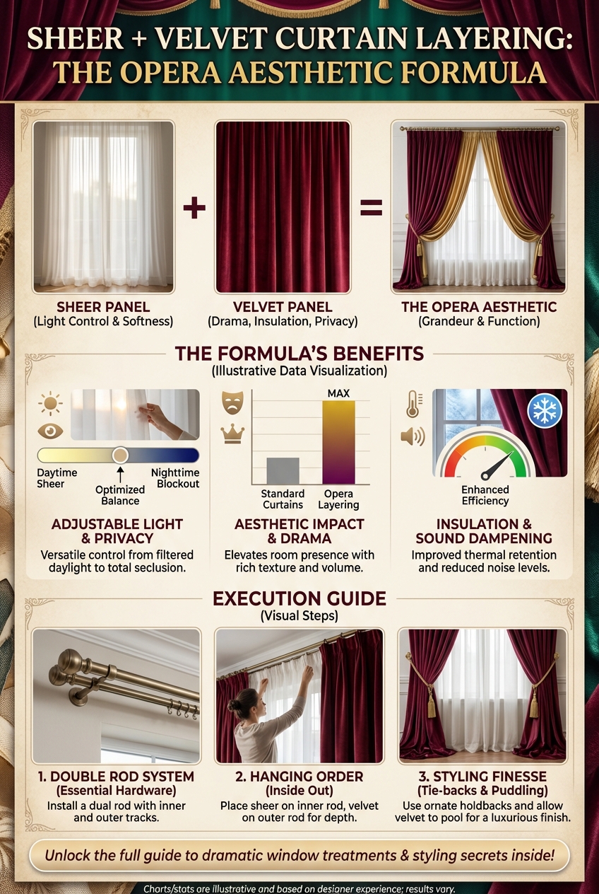 Sheer + Velvet Curtain Layering: The Opera Aesthetic Formula - photo 3