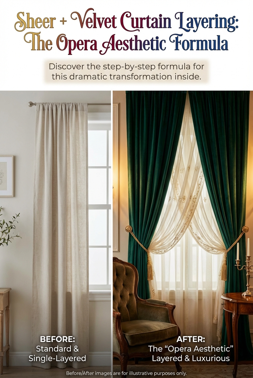Sheer + Velvet Curtain Layering: The Opera Aesthetic Formula - photo 5