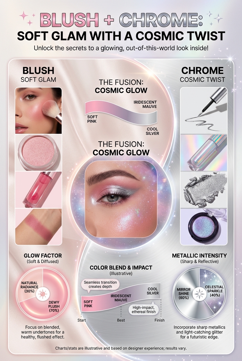 Blush + Chrome: Soft Glam with a Cosmic Twist - photo 3