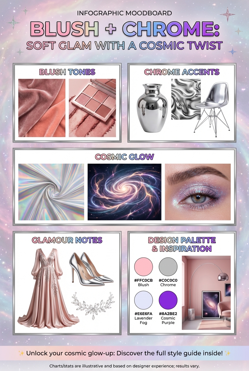 Blush + Chrome: Soft Glam with a Cosmic Twist - photo 4