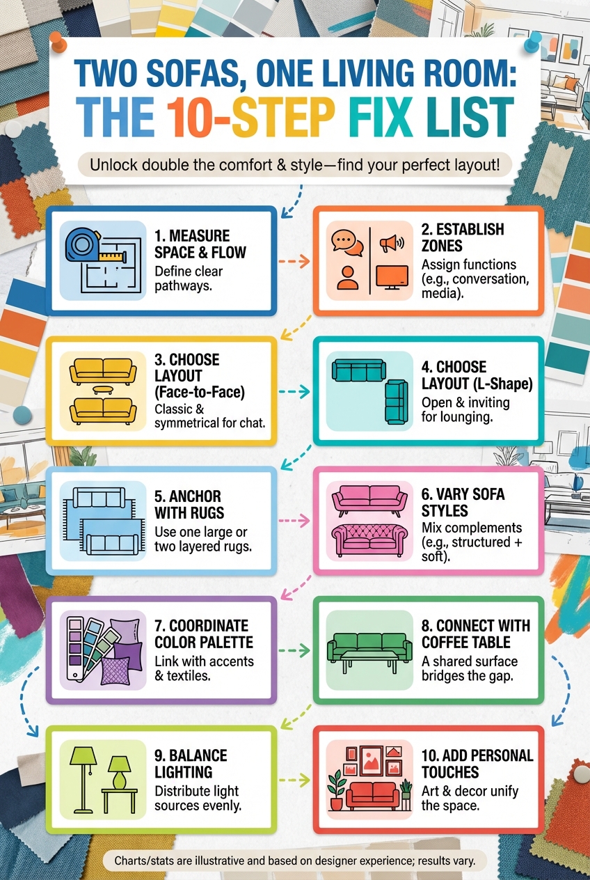 Two Sofas, One Living Room: the 10 – Step Fix List - photo 4