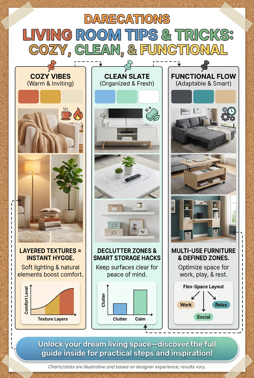 Darecations Living Room Tips and Tricks: Cozy, clean, and functional - photo 4