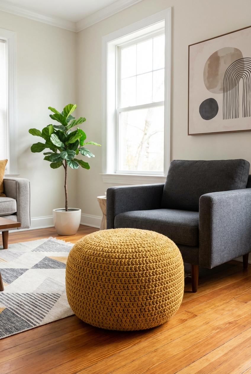 How to Style Crochet Poufs in Modern Rooms