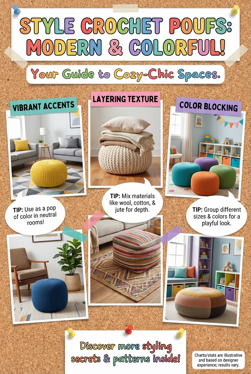 How to Style Crochet Poufs in Modern Rooms - photo 4